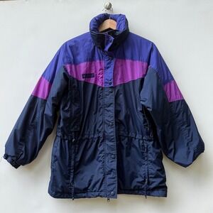 Columbia Sportswear Womens Vintage Purple Blue Colorblock Ski Jacket Puff‎ Coat